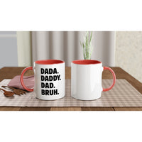 Load image into Gallery viewer, Dada Daddy Dad Bruh coffee mug lifestyle shot, funny dad gift