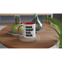 Load image into Gallery viewer, Dada Daddy Dad Bruh coffee mug on table, funny Father's Day gift