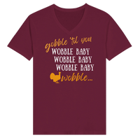 Load image into Gallery viewer, Gobble Till You Wobble  V-Neck Tee