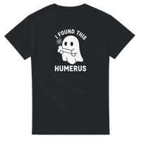 Load image into Gallery viewer, I Found This Humerus Halloween nurse tee with skeleton arm design, funny nurse Halloween shirt