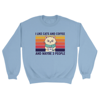Load image into Gallery viewer, I Like Cats and Coffee – Cozy Crewneck Sweatshirt